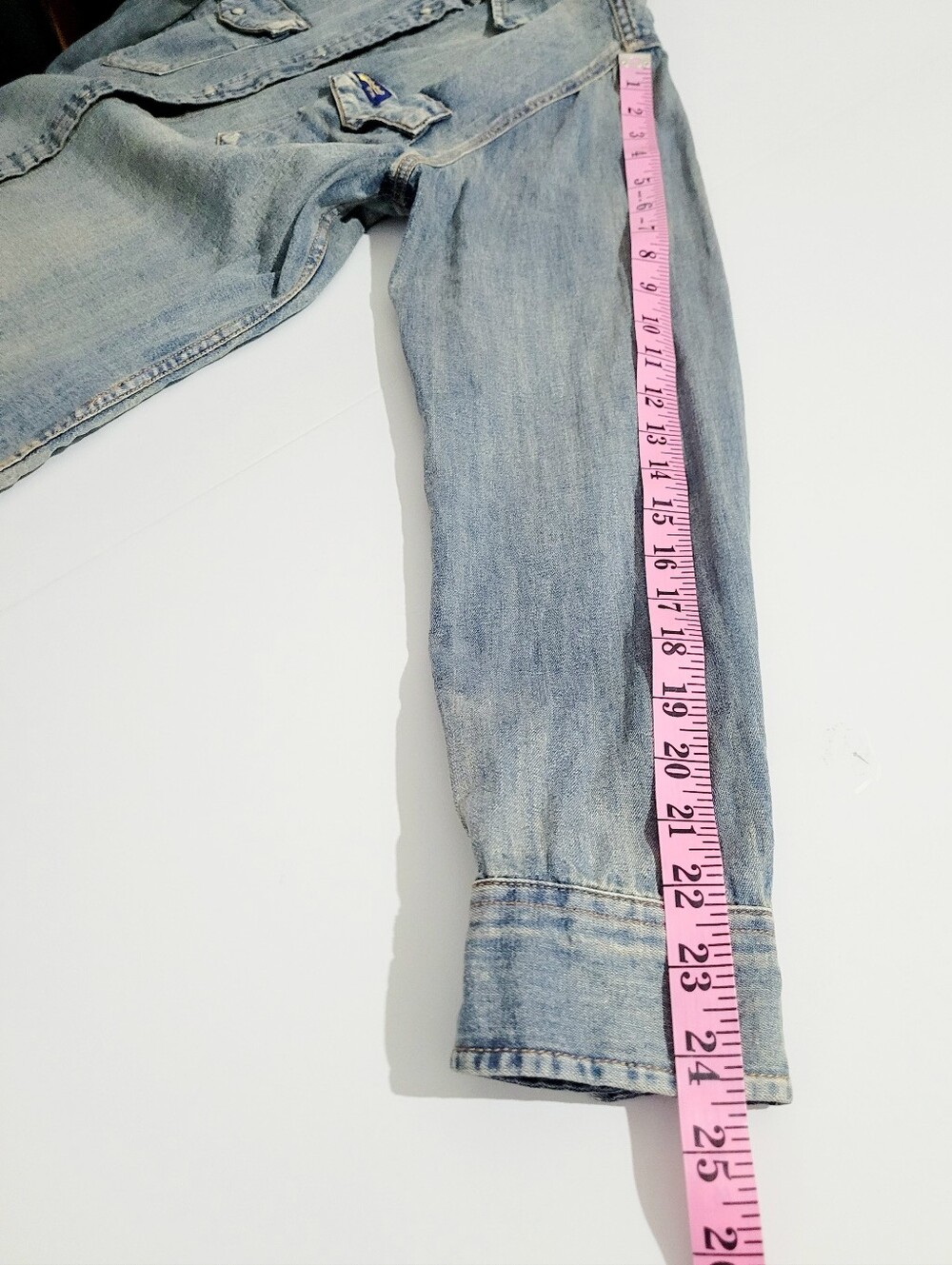 STS Ranchwear Western Denim Snap Shirt Women's Size Large 100% Cotton Pearl Snap - Picture 14 of 15